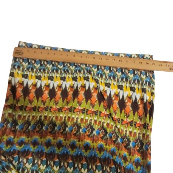 Ariat XXL Womens Multicolor Geometric Knit Maxi Skirt Southwest Boho Cowgirl 95% - Picture 4 of 7